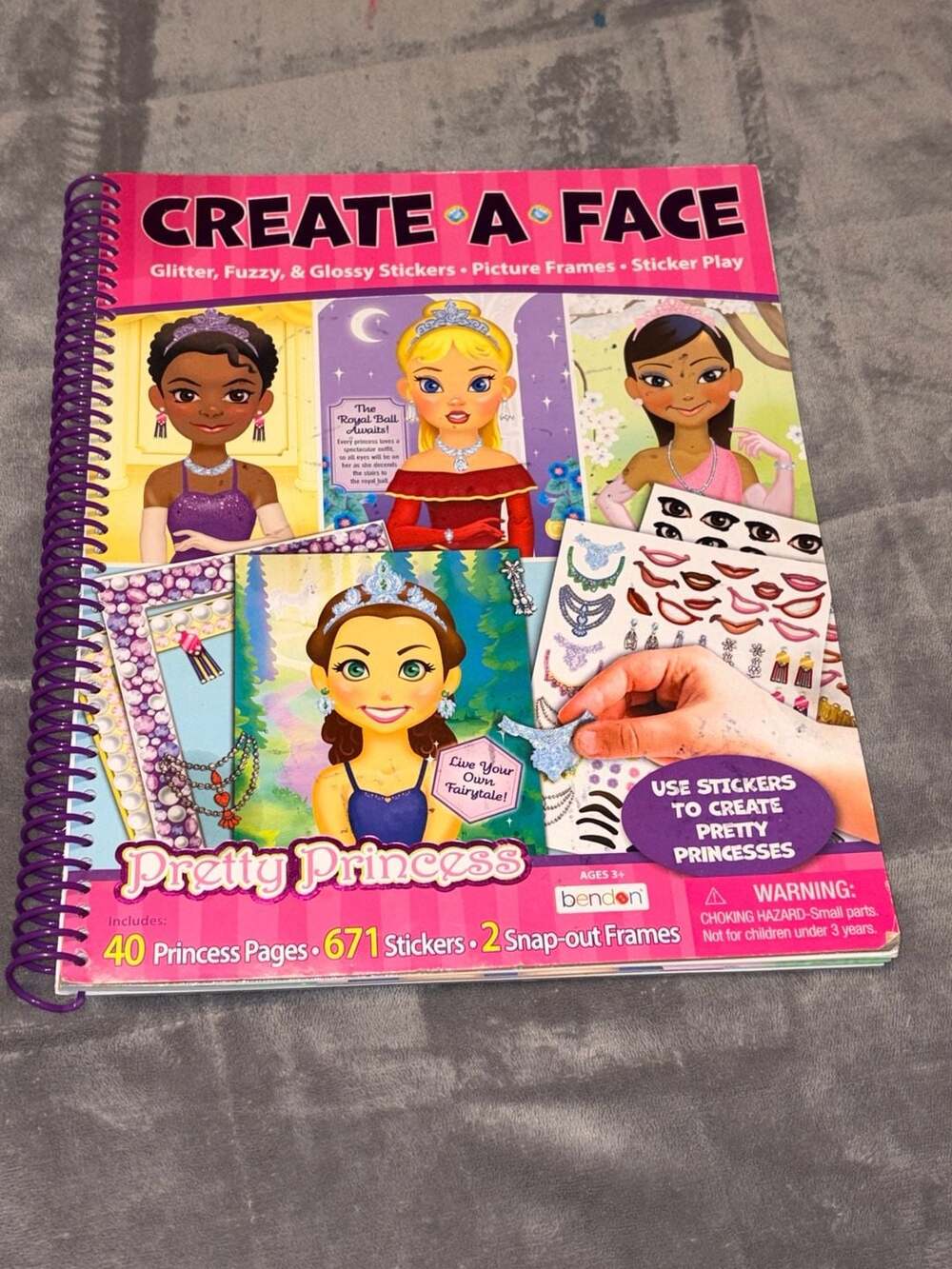 Bendon Create-A-Face Pretty Princess Sticker Activity Pad - Picture 2 of 4